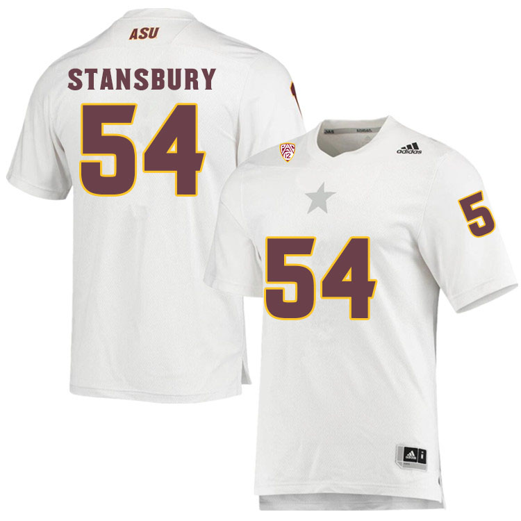 Men #54 Gharin StansburyArizona State Sun Devils College Football Jerseys Sale-White